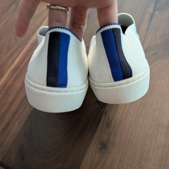 Rothy's Women's Cream and Blue Slip-On Loafers - Picture 4 of 4
